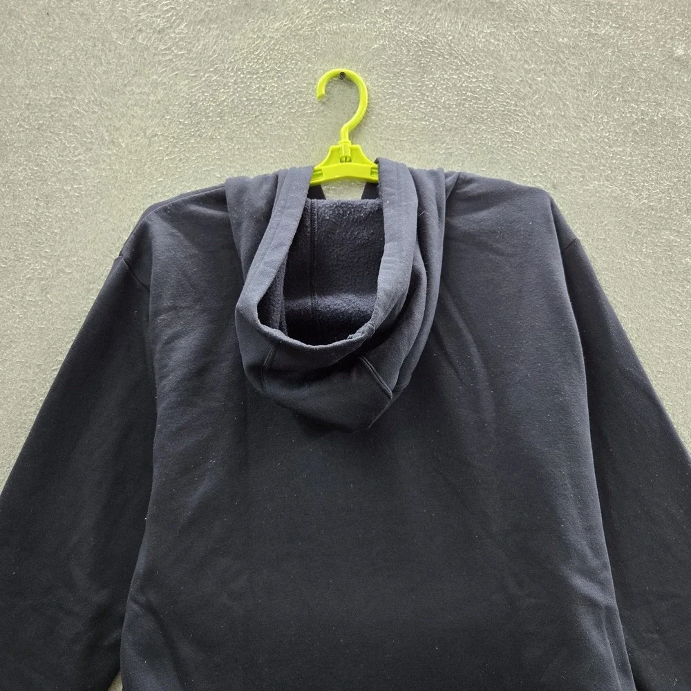 Adidas Men Hoodie XL Navy‎ Embroidered Fleece Activewear Zipper Logo Long Sleeve